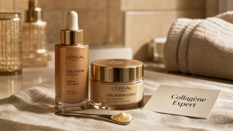 Age perfect expert collagène avis : flacon et crème visage, peau plus lisse