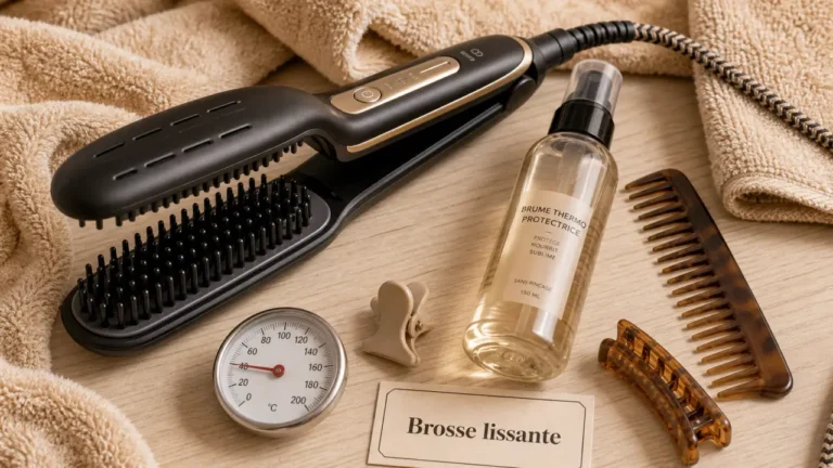 Brosse lissante pour cheveux crépus avec picots souples, jusqu’à 200°C max