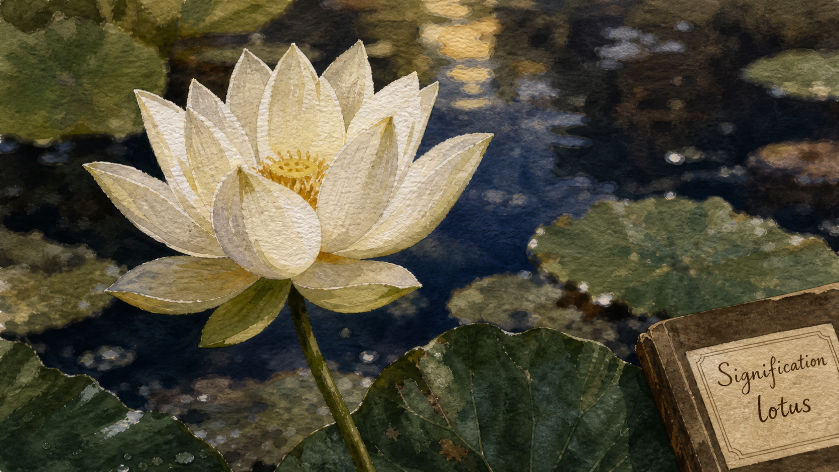 fleur de lotus signification, lotus blanche au lever du jour