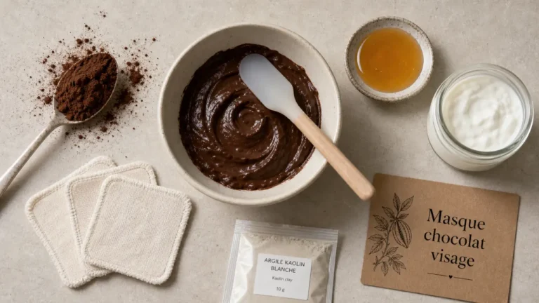 Masque chocolat visage en bol, cacao et miel pour l’éclat et le confort