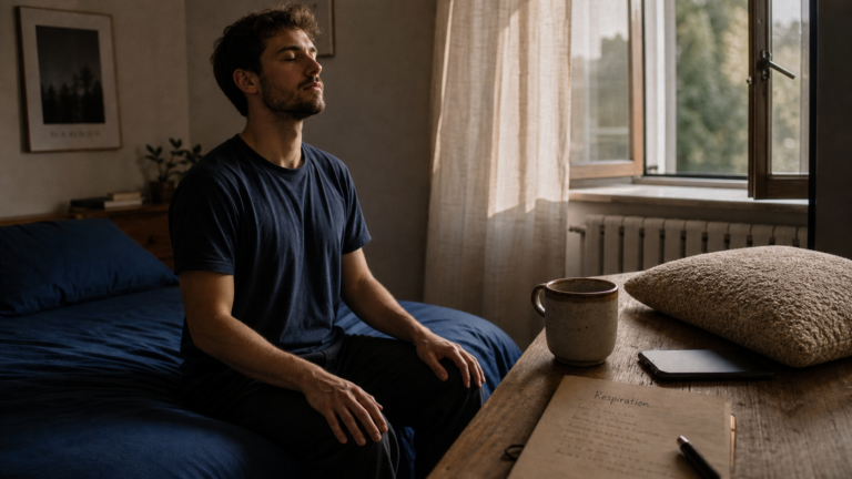 La méditation pour débutant : respiration 5 minutes, débutant assis les yeux fermés