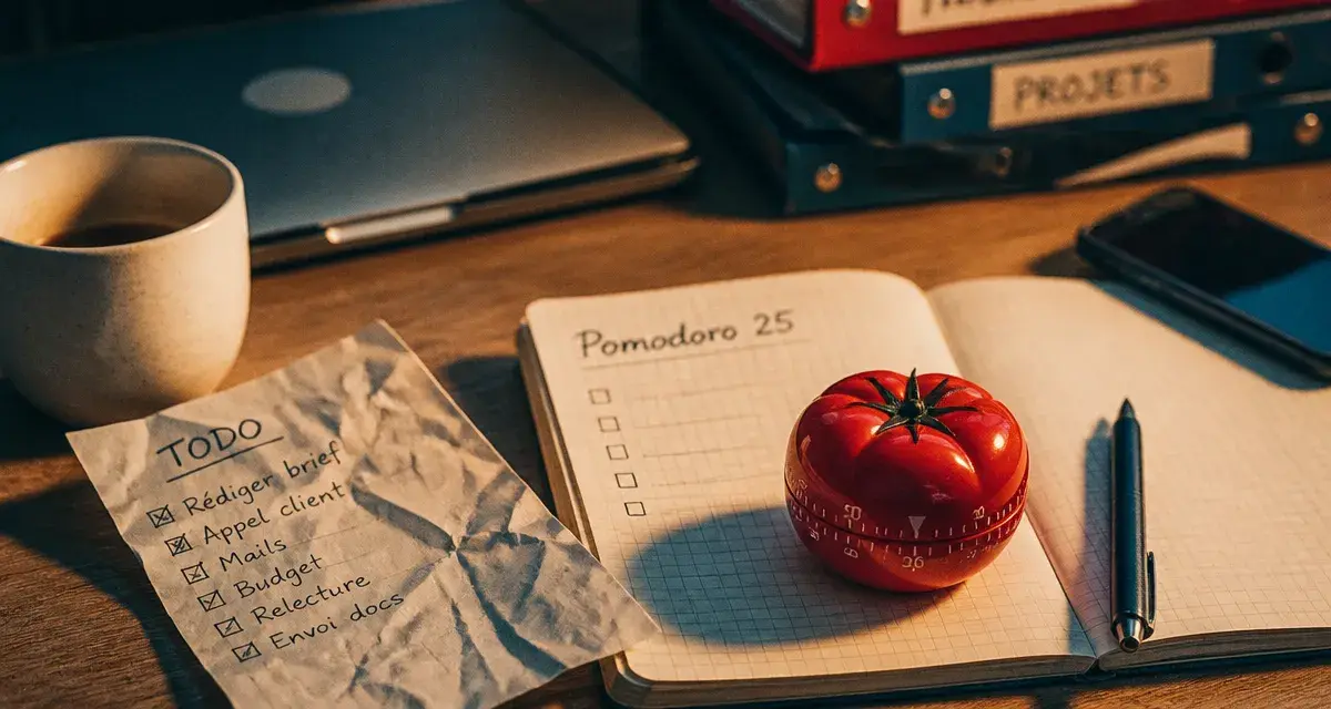 La méthode pomodoro pour gérer son temps, minuteur Pomodoro 25 sur bureau