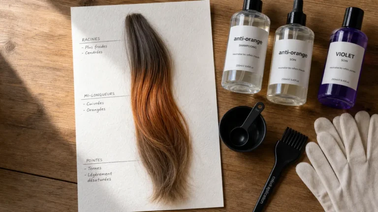 Neutraliser reflet roux naturellement : anti-orange pour cheveux cuivrés