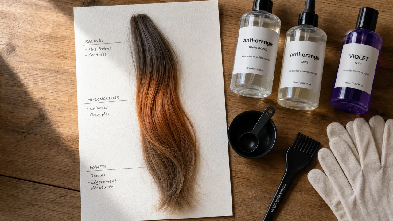 Neutraliser reflet roux naturellement : anti-orange pour cheveux cuivrés