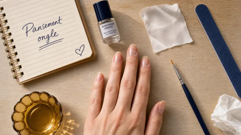 Pansement ongle sur ongle fissuré en fibre de verre