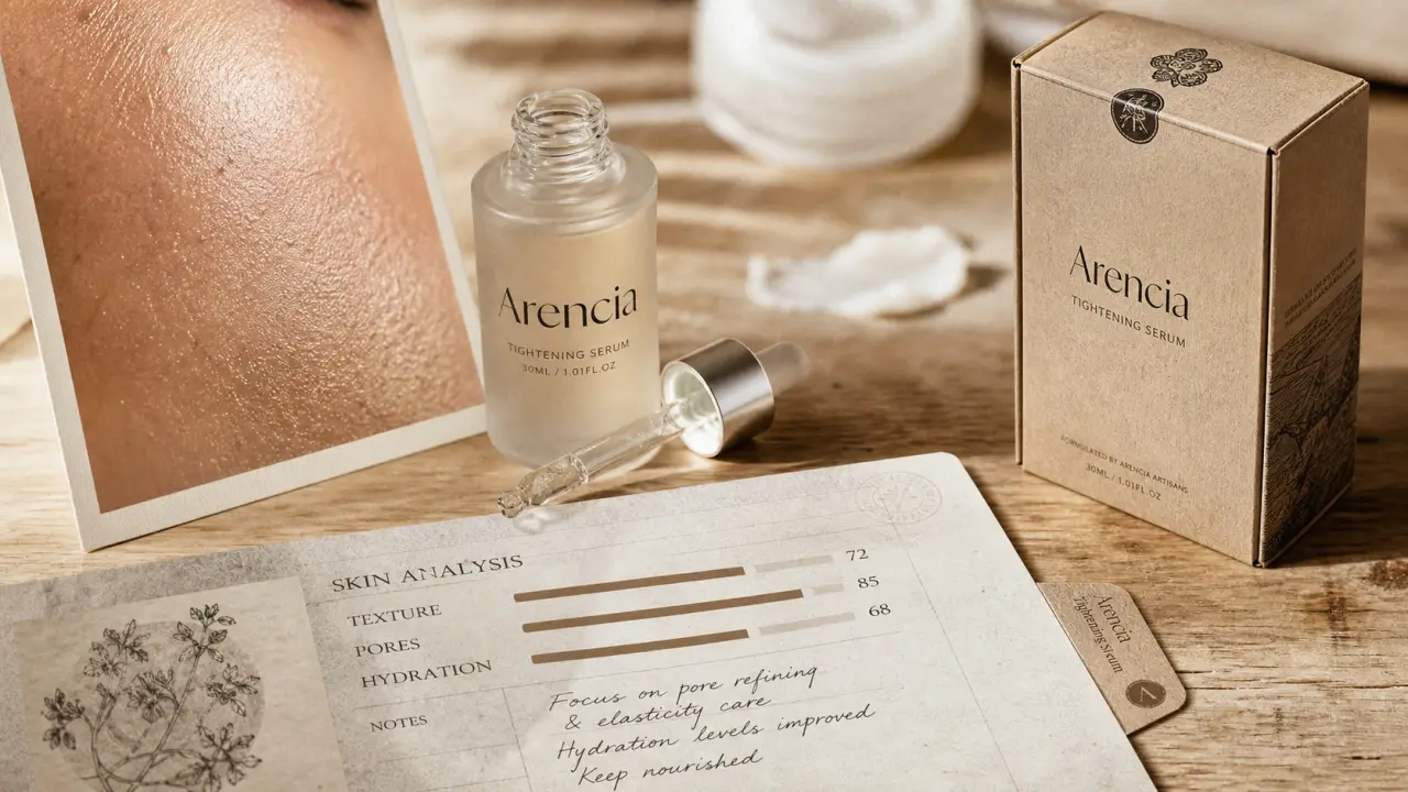 Sérum tenseur en flacon avec pipette, effet lift