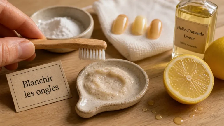 Blanchir ongles jaunes avec bicarbonate et citron
