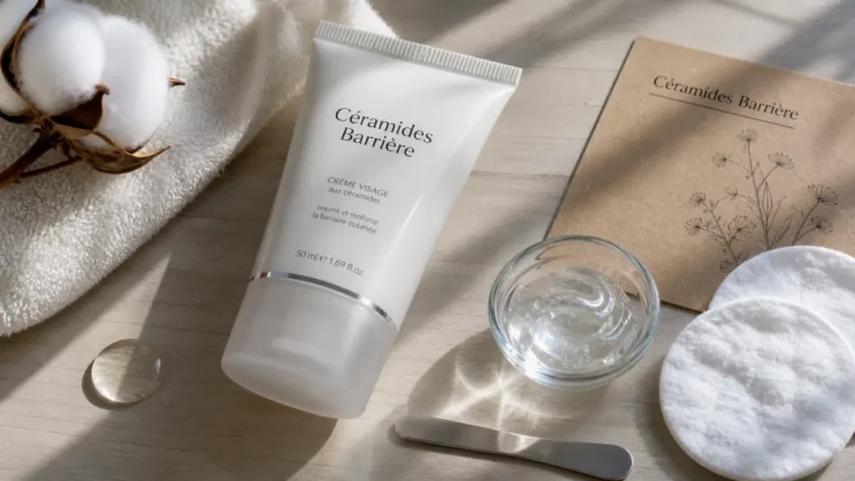Ceramide crème visage réparatrice, sans effet gras, peaux qui tirent