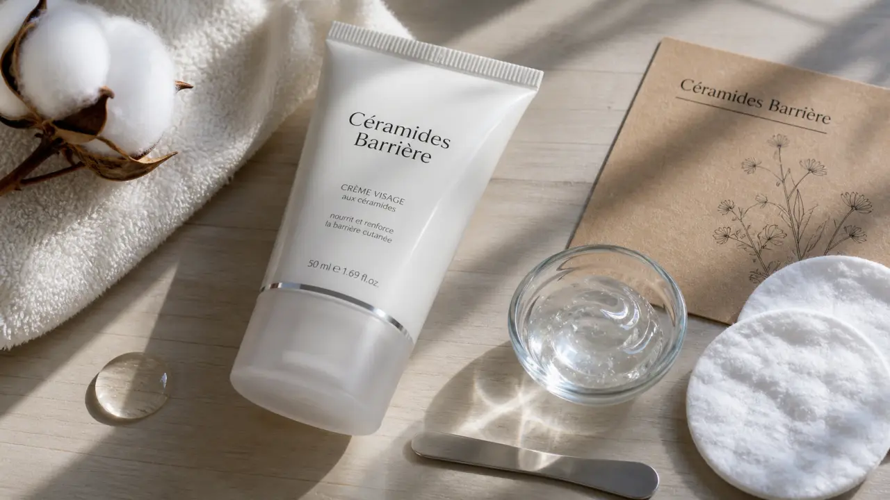 Ceramide crème visage réparatrice, sans effet gras, peaux qui tirent