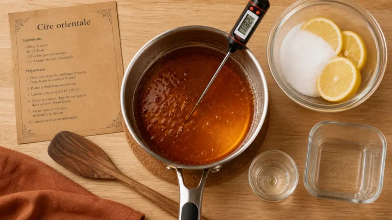 Cire au sucre recette : test de la goutte à 129°C
