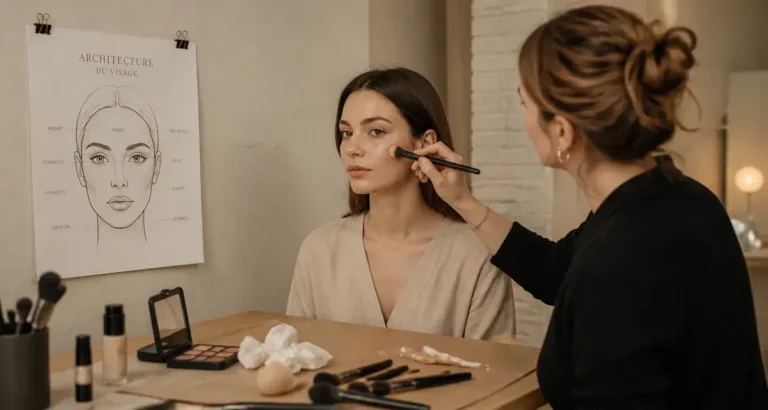 Cours de maquillage Paris : fond de teint sans effet masque