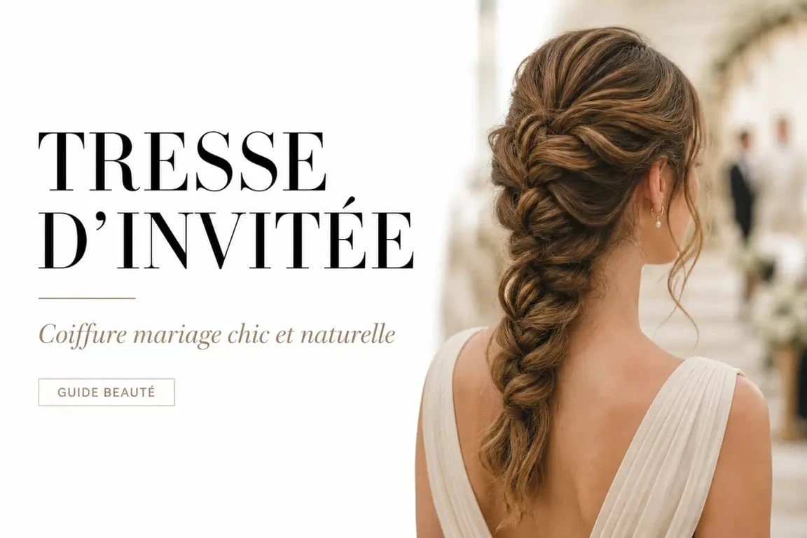 Coiffure mariage invitée tresse élégante et romantique sur invitée de mariage