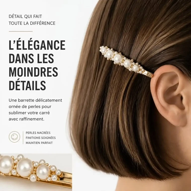 Coiffure pour cheveux au carré avec accessoire bijou