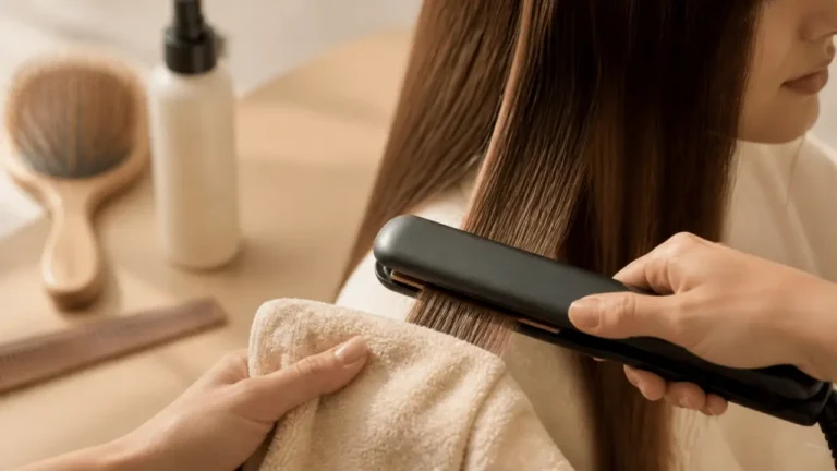 Lisseur cheveux mouilles sur cheveux pré-séchés, photo lissage