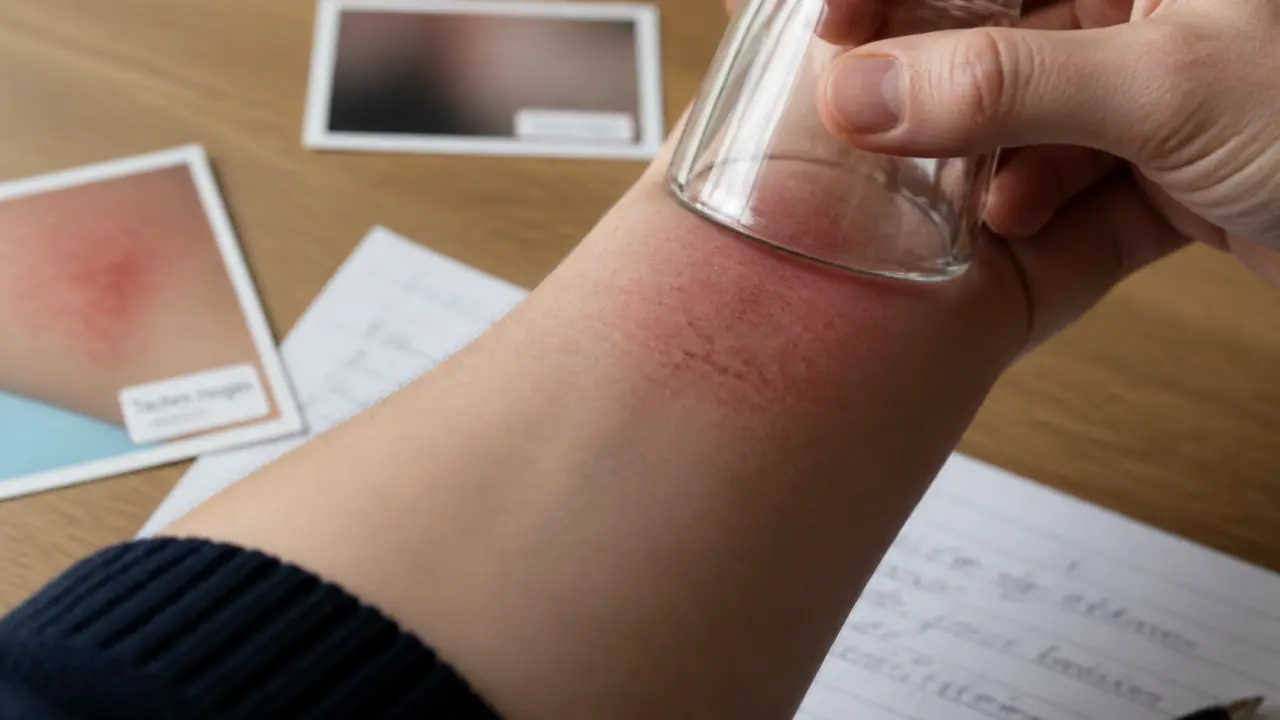 Taches rouges sur la peau, petits points violacés sur l’avant-bras