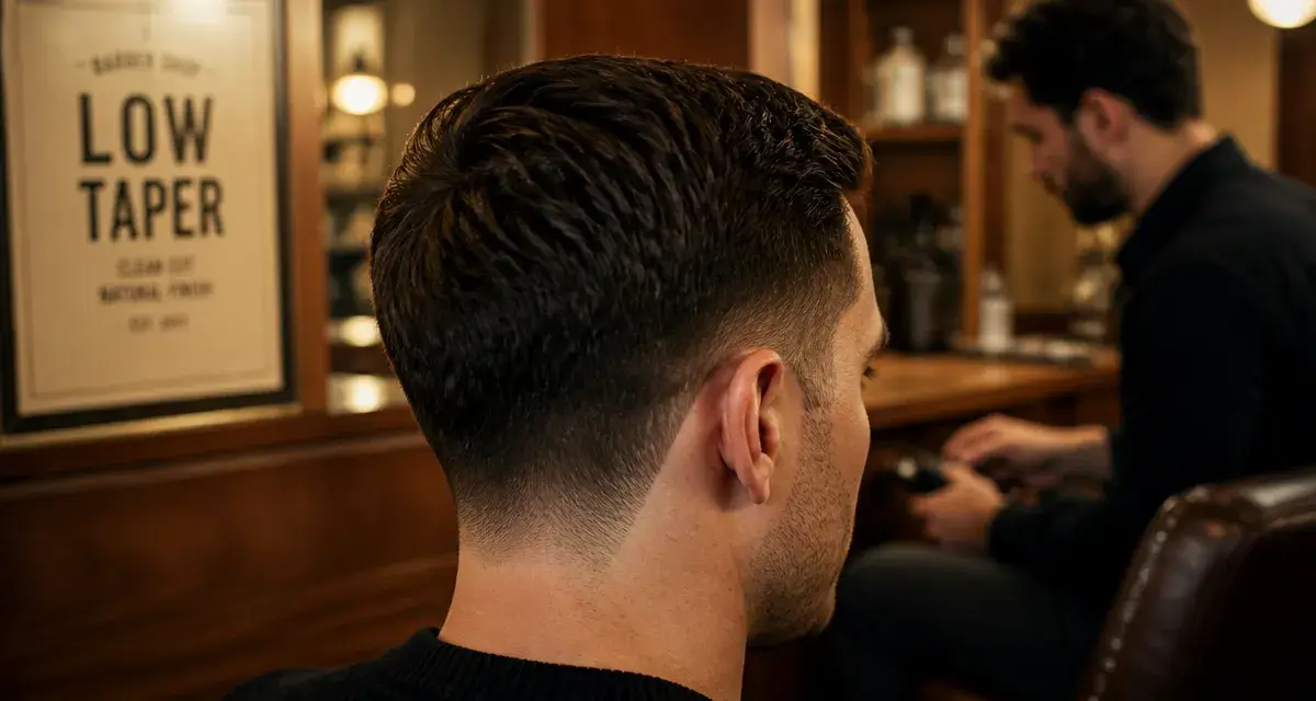 Coupe de cheveux taper : low taper fondu, dégradé doux
