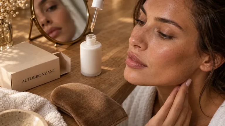 Crème visage autobronzante pour hâle progressif naturel, sans traces sur peau claire