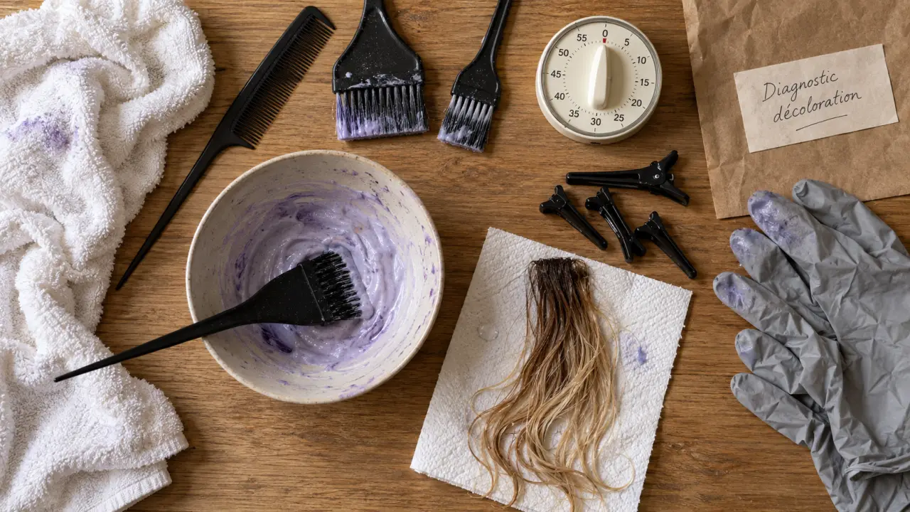 Décoloration cheveux : temps de pose, mèche humide et diagnostic