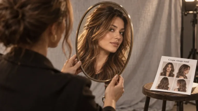 Visage rond coupe de cheveux : coupes allongeantes